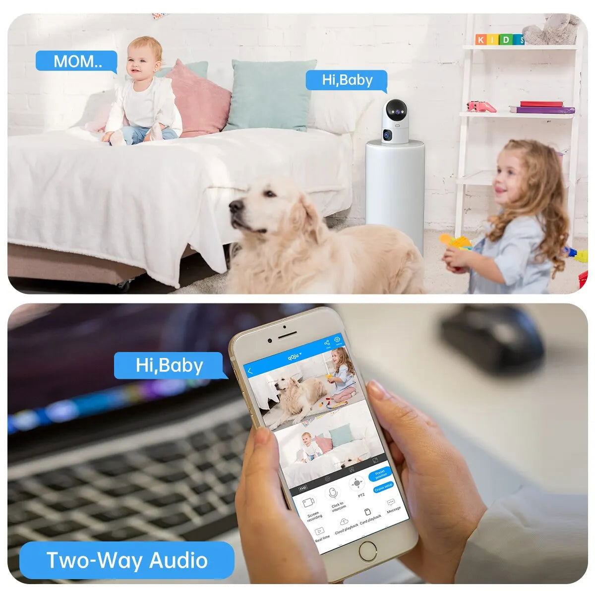 JOOAN 4K PTZ IP Camera 10X Zoom Dual Lens Auto Tracking WiFi CCTV Camera Color Night Home Baby Monitor Video Surveillance - Slobuy