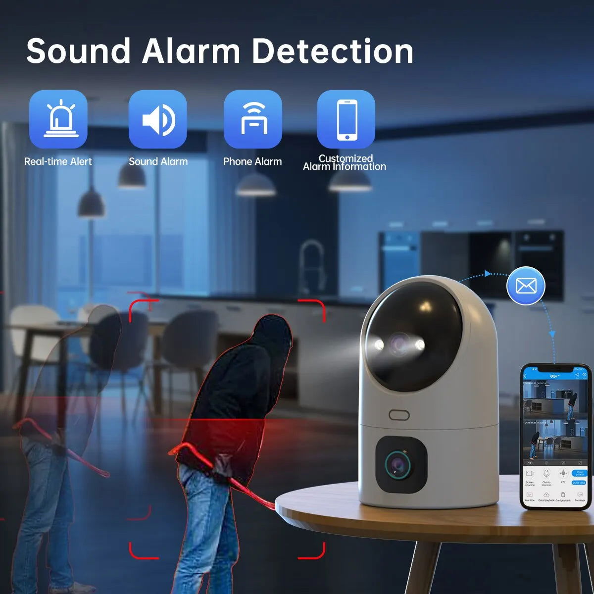 JOOAN 4K PTZ IP Camera 10X Zoom Dual Lens Auto Tracking WiFi CCTV Camera Color Night Home Baby Monitor Video Surveillance - Slobuy
