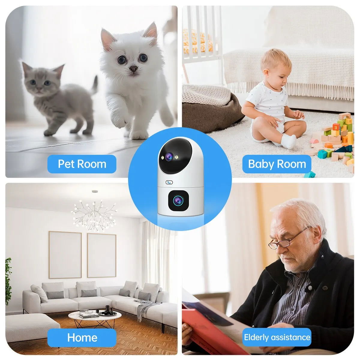 JOOAN 4K PTZ IP Camera 10X Zoom Dual Lens Auto Tracking WiFi CCTV Camera Color Night Home Baby Monitor Video Surveillance - Slobuy