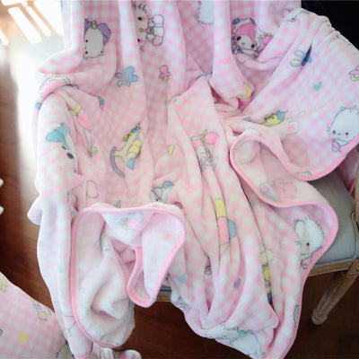Japanese Anime Flannel Blanket Warm Winter Blanket Bedspread Cover on the Bed Pillowcase Nap Blanket Machine Washable Pink Girl - Slobuy