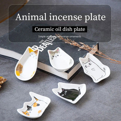 Japanese Style Ceramic tiny Plate Creativity Home Restaurant Soy Sauce Vinegar Mustard Seasoning  Animal Ceramic Dish Kitchen - Slobuy
