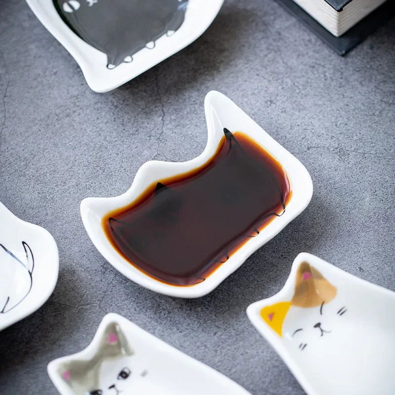 Japanese Style Ceramic tiny Plate Creativity Home Restaurant Soy Sauce Vinegar Mustard Seasoning  Animal Ceramic Dish Kitchen - Slobuy