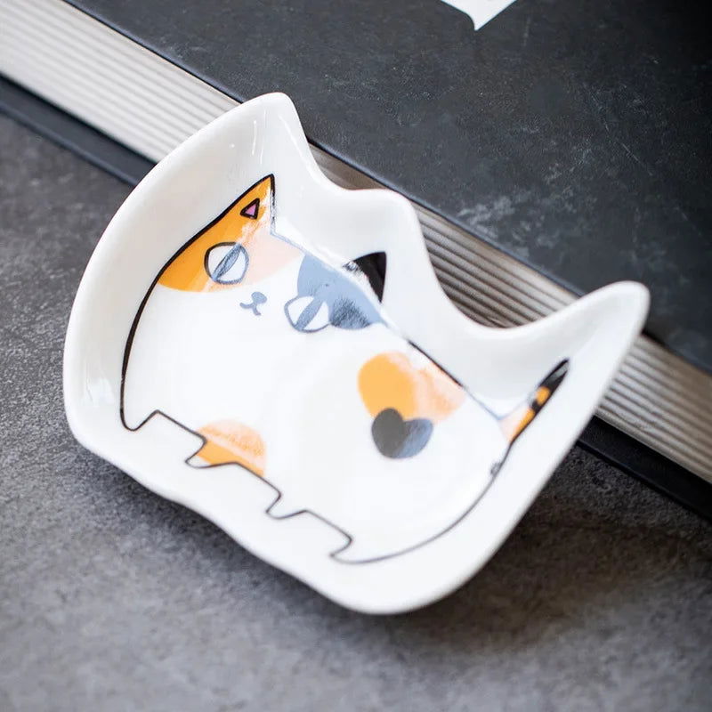 Japanese Style Ceramic tiny Plate Creativity Home Restaurant Soy Sauce Vinegar Mustard Seasoning  Animal Ceramic Dish Kitchen - Slobuy