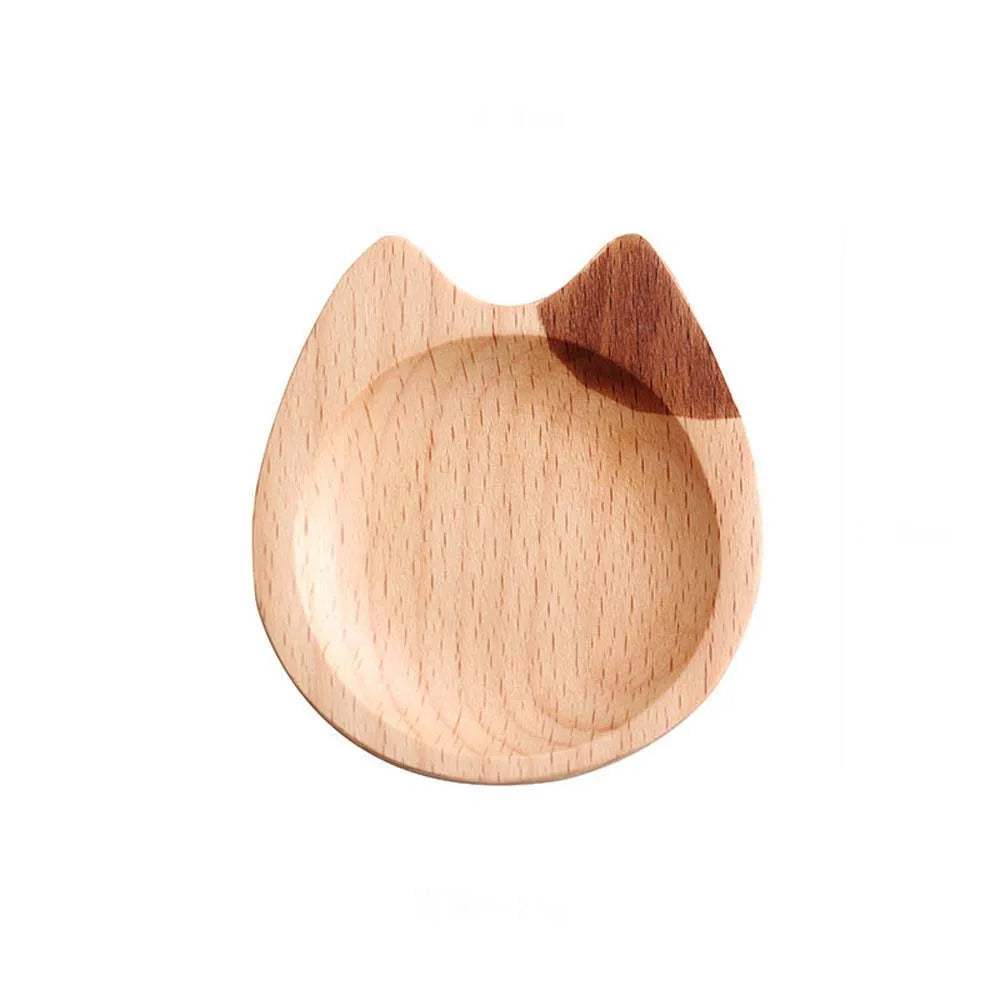 Japanese Style Wooden Dipping Dish Cute Cat Creative Seasoning Dish Sushi Wasabi Soy Sauce Dish Mustard Plate Home Kitchenware - Slobuy
