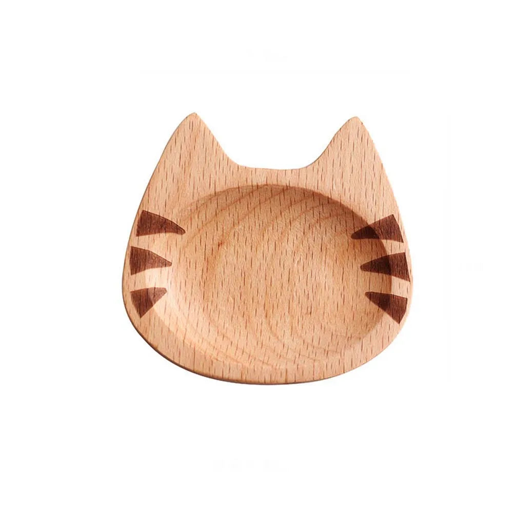 Japanese Style Wooden Dipping Dish Cute Cat Creative Seasoning Dish Sushi Wasabi Soy Sauce Dish Mustard Plate Home Kitchenware - Slobuy