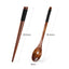 Japanese Wooden Reusable Sushi Chopsticks Spoon Cutlery Set Non-slip Travel Dinnerware Suit Tableware Kitchen Tools - Slobuy