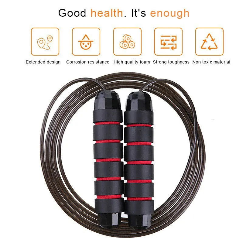 Jump Rope Tangle-Free Rapid Speed Jumping Rope Cable with Ball Bearings Steel Skipping Rope Gym Exercise Slim Body - Slobuy