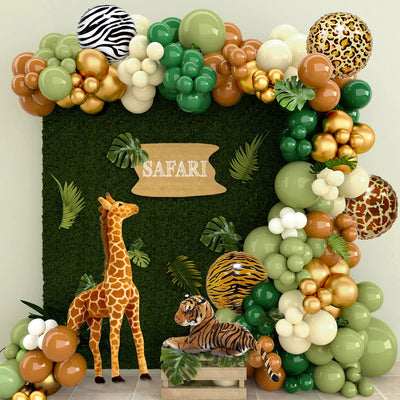 Jungle Animal Balloon Garland Arch Kit 1st Birthday Party Decoration Kids Boy Baby Shower Safari Decor Latex Balloons - Slobuy