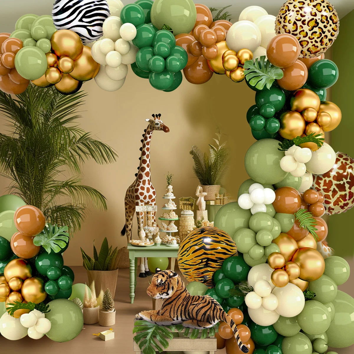 Jungle Animal Balloon Garland Arch Kit 1st Birthday Party Decoration Kids Boy Baby Shower Safari Decor Latex Balloons - Slobuy
