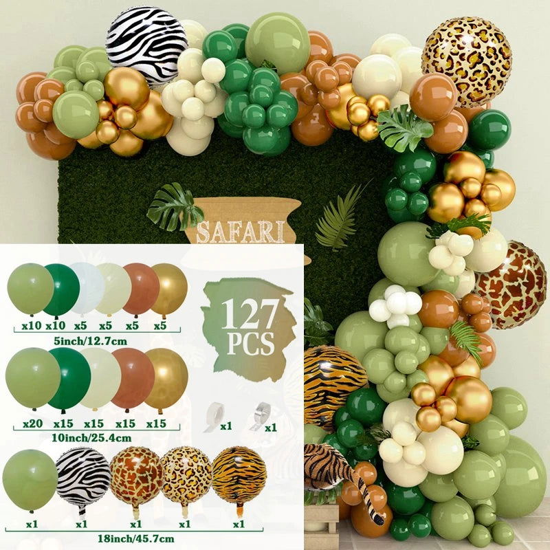 Jungle Animal Balloon Garland Arch Kit 1st Birthday Party Decoration Kids Boy Baby Shower Safari Decor Latex Balloons - Slobuy