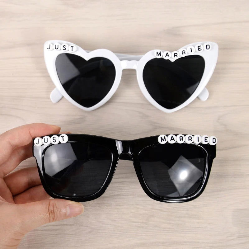Just Married Sunglasses Wedding Bridal Shower Decoration Bride Groom Team Bride Glasses Bridesmaid Gift Bachelorette Party Decor - Slobuy