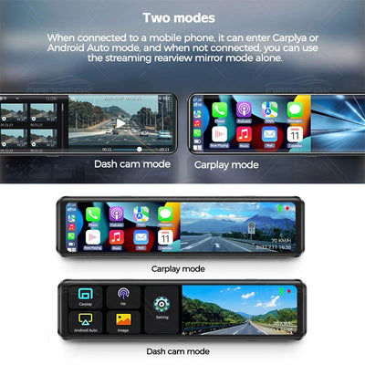 K4 11.26 Inch Carplay & Android Auto 4K 2160P Wifi Dash Cam Rearview Mirror Car DVR GPS Navigation Video Recorder Dual Lens - Slobuy