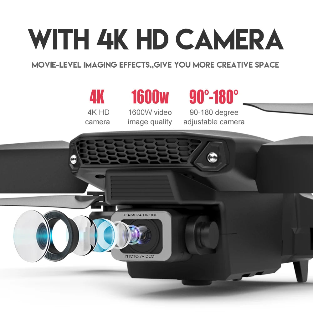 KBDFA 2023 New E88 Pro WIFI FPV Drone Wide Angle HD 4K 1080P Camera Height Hold RC Foldable Quadcopter Dron Helicopter Toys Gift - Slobuy