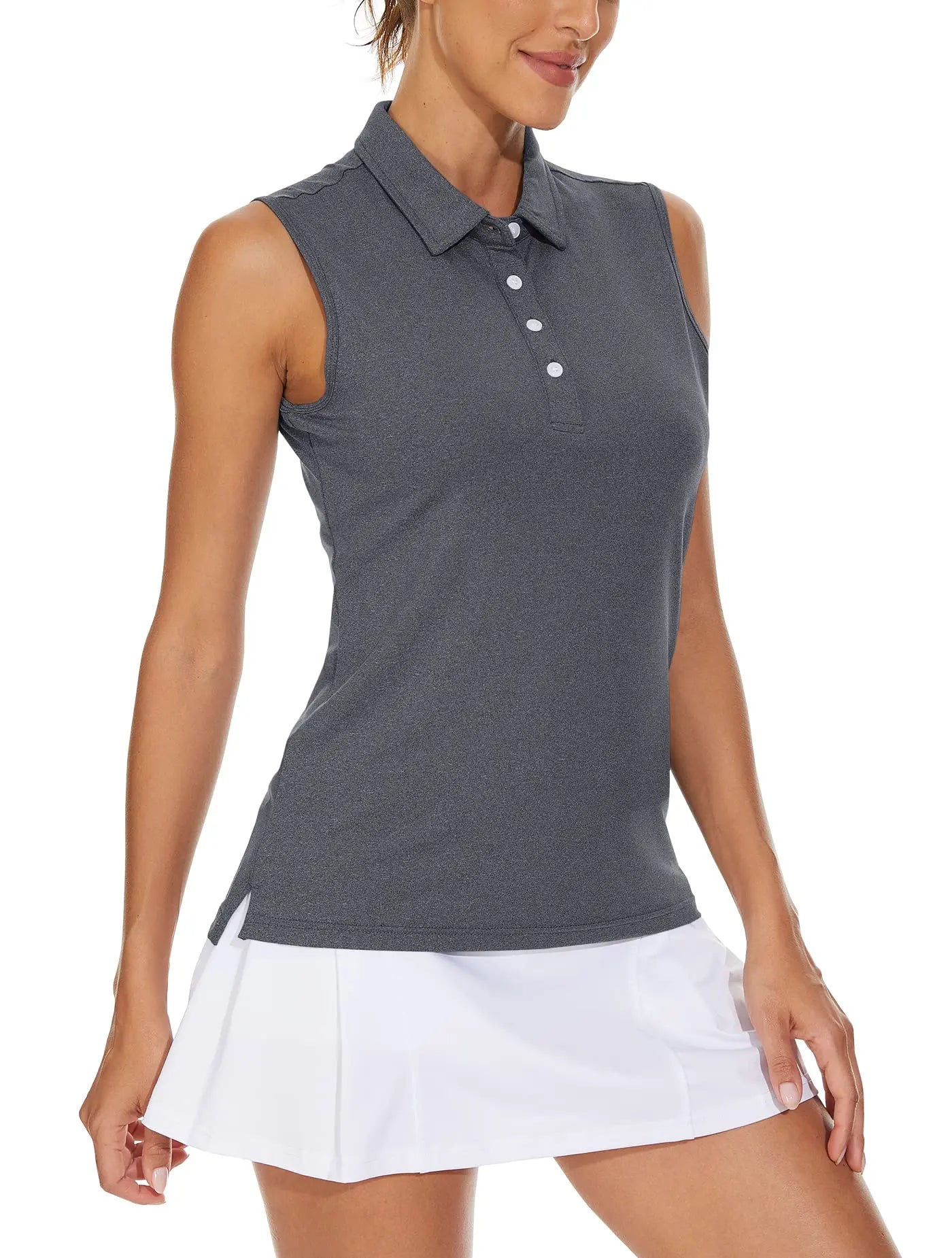 KEFITEVD Summer Golf Vest Women Sleeveless Polo Shirts Breathable Quick Dry Lightweight Sport Tank Top Tennis Running Gym Tops - Slobuy