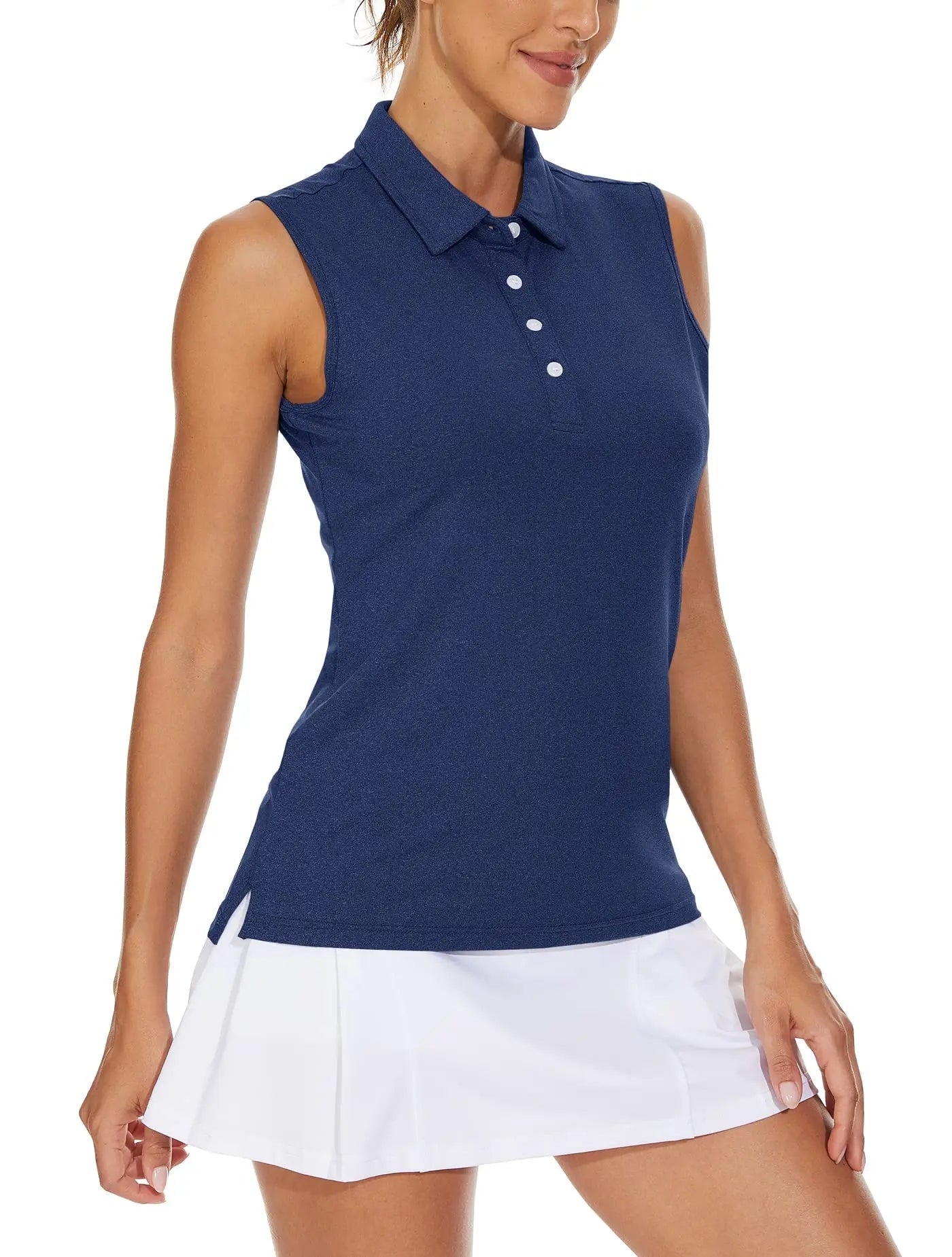 KEFITEVD Summer Golf Vest Women Sleeveless Polo Shirts Breathable Quick Dry Lightweight Sport Tank Top Tennis Running Gym Tops - Slobuy