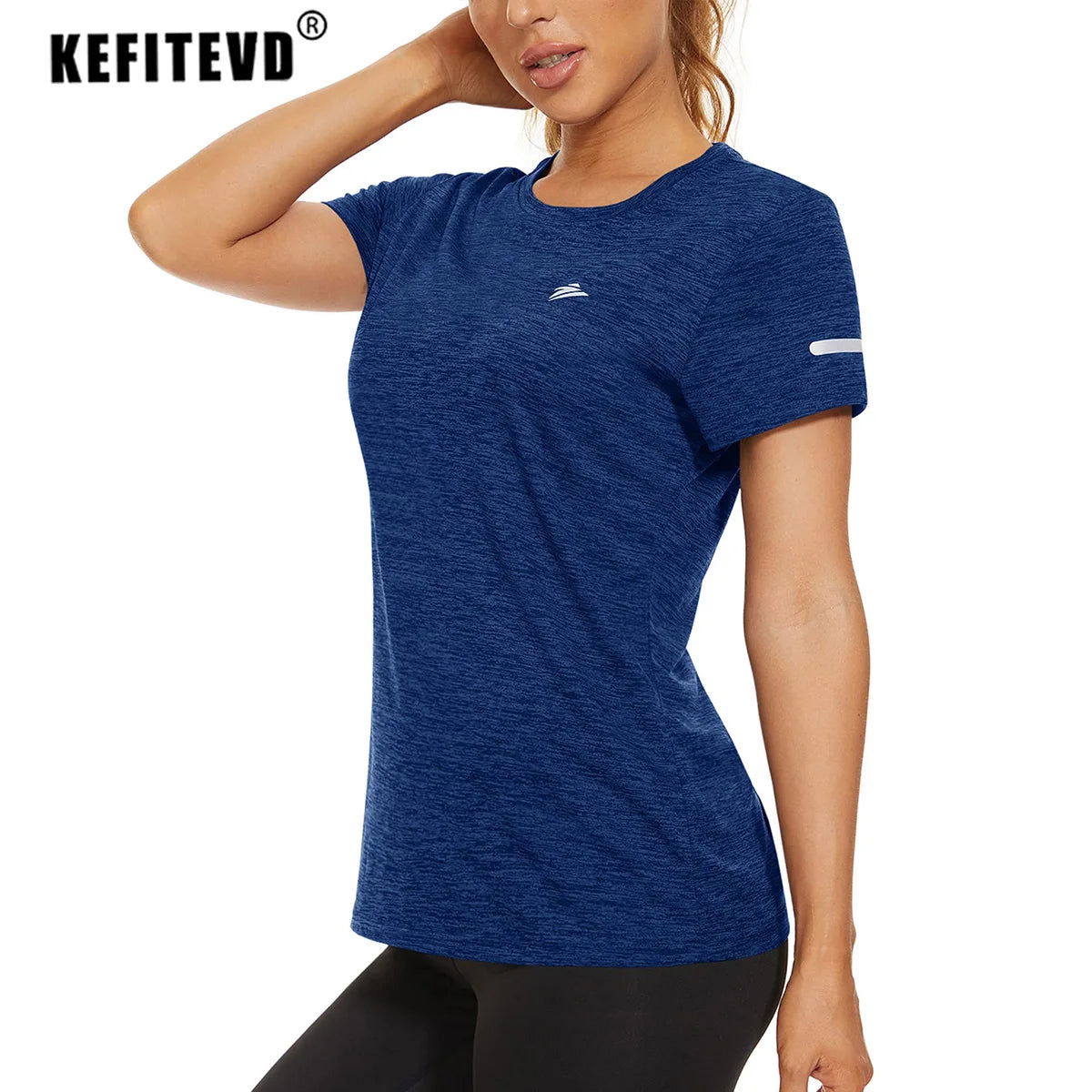 KEFITEVD Women Short Sleeve T-Shirt Quick Dry Athletic Casual T Shirts Workout Gym Yoga Wear Training Running Jogging T Shirt - Slobuy