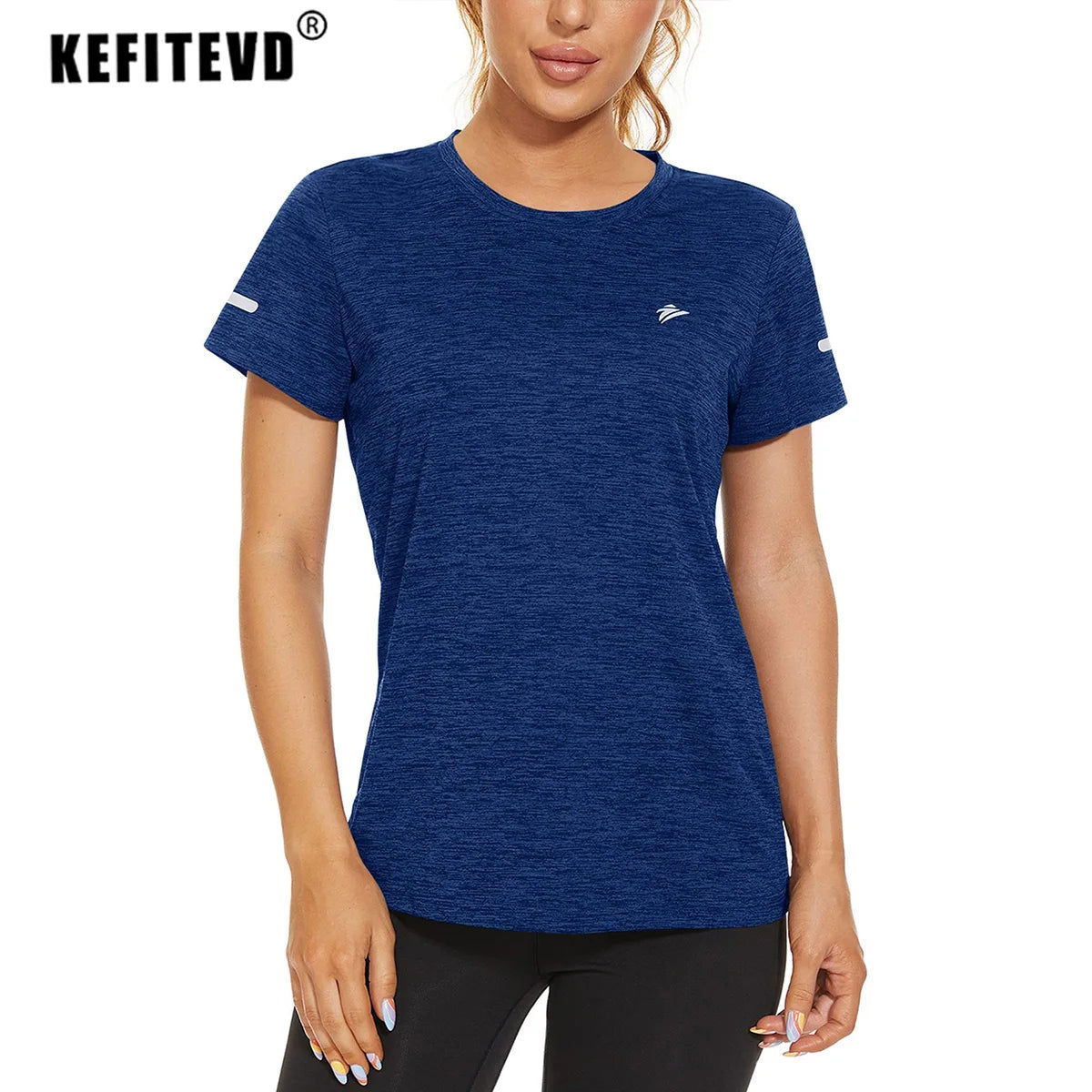 KEFITEVD Women Short Sleeve T-Shirt Quick Dry Athletic Casual T Shirts Workout Gym Yoga Wear Training Running Jogging T Shirt - Slobuy