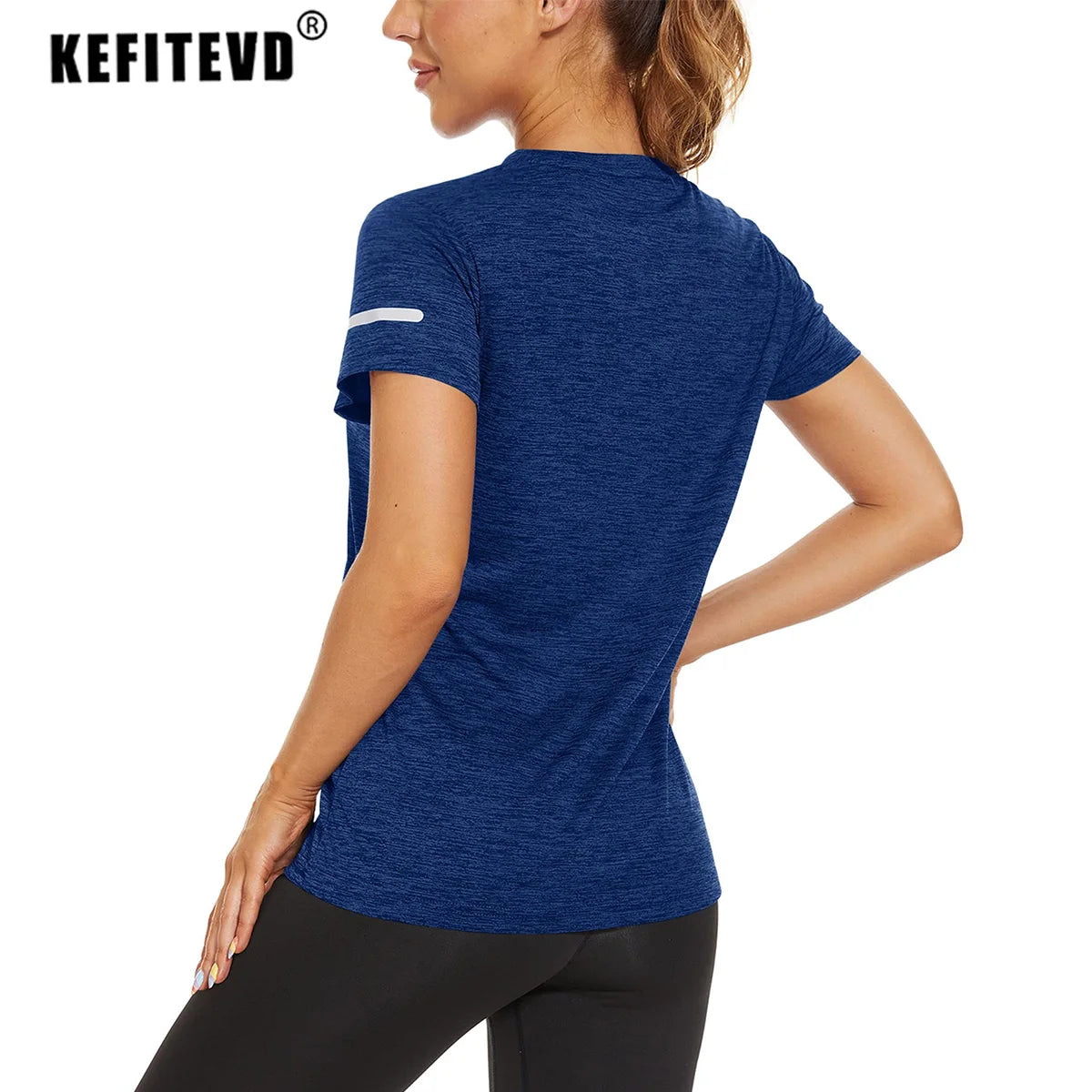KEFITEVD Women Short Sleeve T-Shirt Quick Dry Athletic Casual T Shirts Workout Gym Yoga Wear Training Running Jogging T Shirt - Slobuy