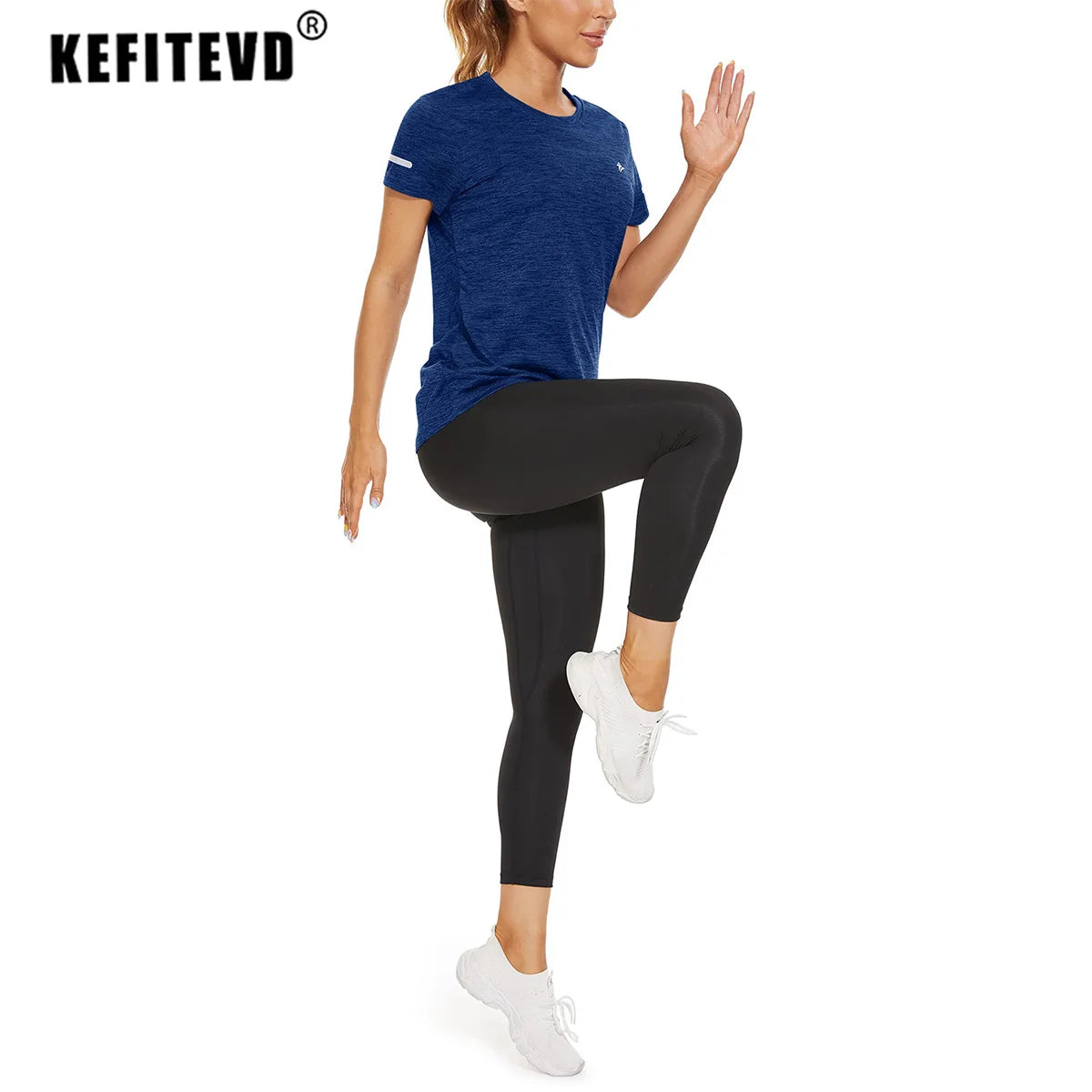 KEFITEVD Women Short Sleeve T-Shirt Quick Dry Athletic Casual T Shirts Workout Gym Yoga Wear Training Running Jogging T Shirt - Slobuy