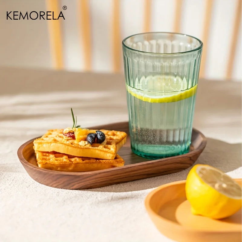 KEMORELA 1PCS Tableware Solid Wood Round Dessert Plate Japanese-style Wooden Tray Snack Plate Dried Fruit Plate Wooden Plate - Slobuy