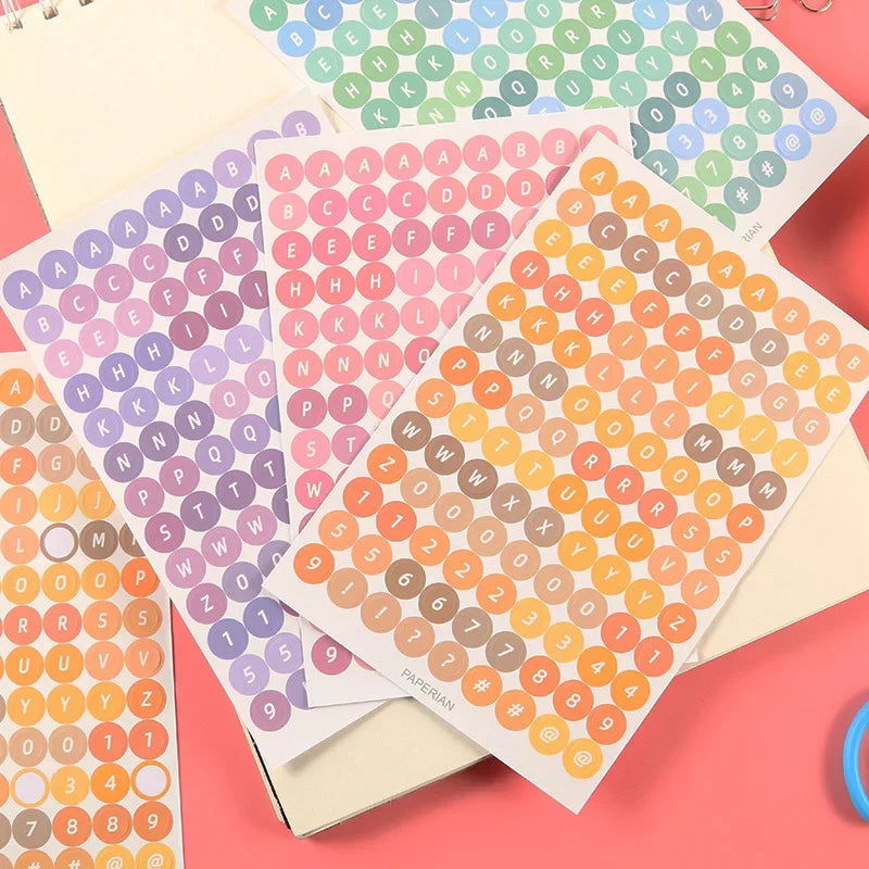 Kawaii 4 Sheets Alphabet Letter Stickers DIY Scrapbooking Planner Journal Label Decoration Korean Stationery Office Supplies - Slobuy
