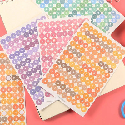 Kawaii 4 Sheets Alphabet Letter Stickers DIY Scrapbooking Planner Journal Label Decoration Korean Stationery Office Supplies - Slobuy