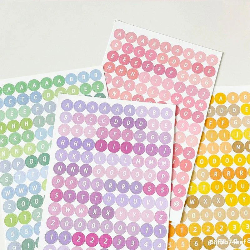 Kawaii 4 Sheets Alphabet Letter Stickers DIY Scrapbooking Planner Journal Label Decoration Korean Stationery Office Supplies - Slobuy