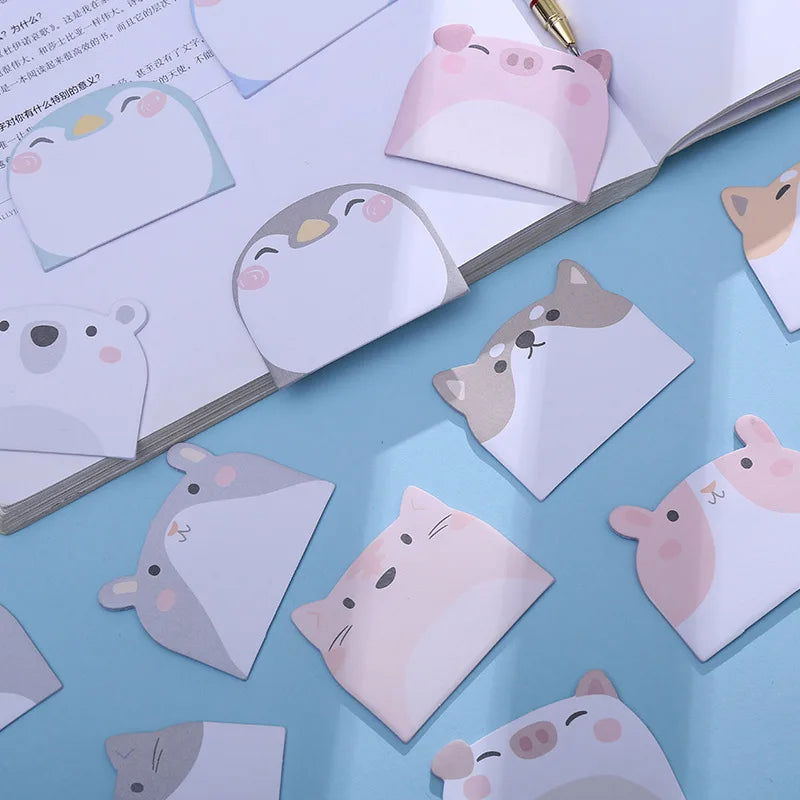 Kawaii Animals Party 3 Layers Sticky Notes Memo Pad To Do List Planner Sticker Notepad Cute Office Decoration Stationery Korean - Slobuy
