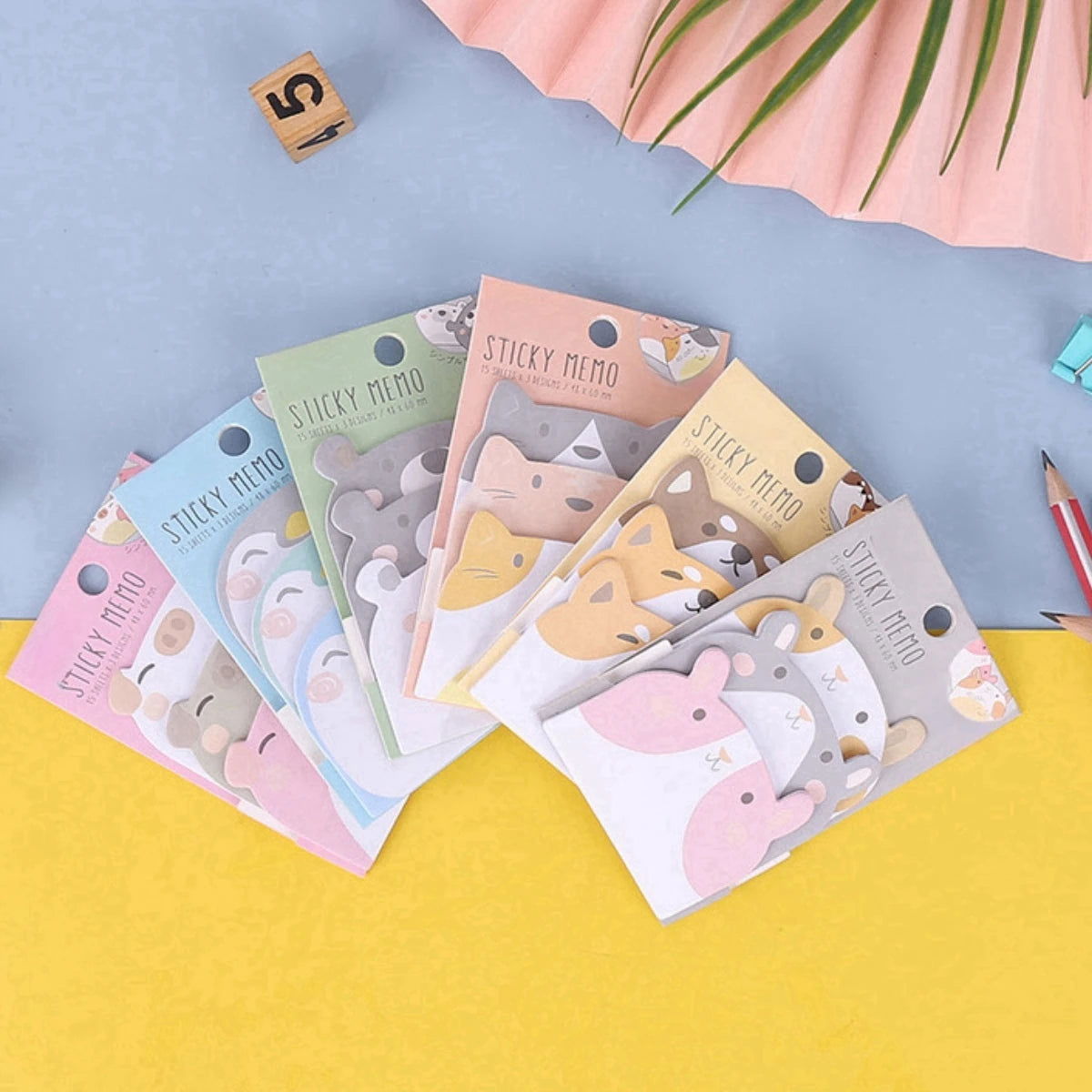 Kawaii Animals Party 3 Layers Sticky Notes Memo Pad To Do List Planner Sticker Notepad Cute Office Decoration Stationery Korean - Slobuy