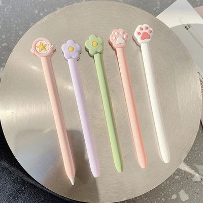 Kawaii Cat Paw Protective Sleeve Case for Apple Pencil 1 2 1st 2nd Silicone Cover for IPad Tablet Touch Pen Stylus Accessories - Slobuy