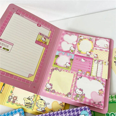Kawaii Cute Sanrioed Convenience Book Mymelody Kuromi Hello kitty Note Book Cute Paste Notepad Stationery Student Stationery - Slobuy