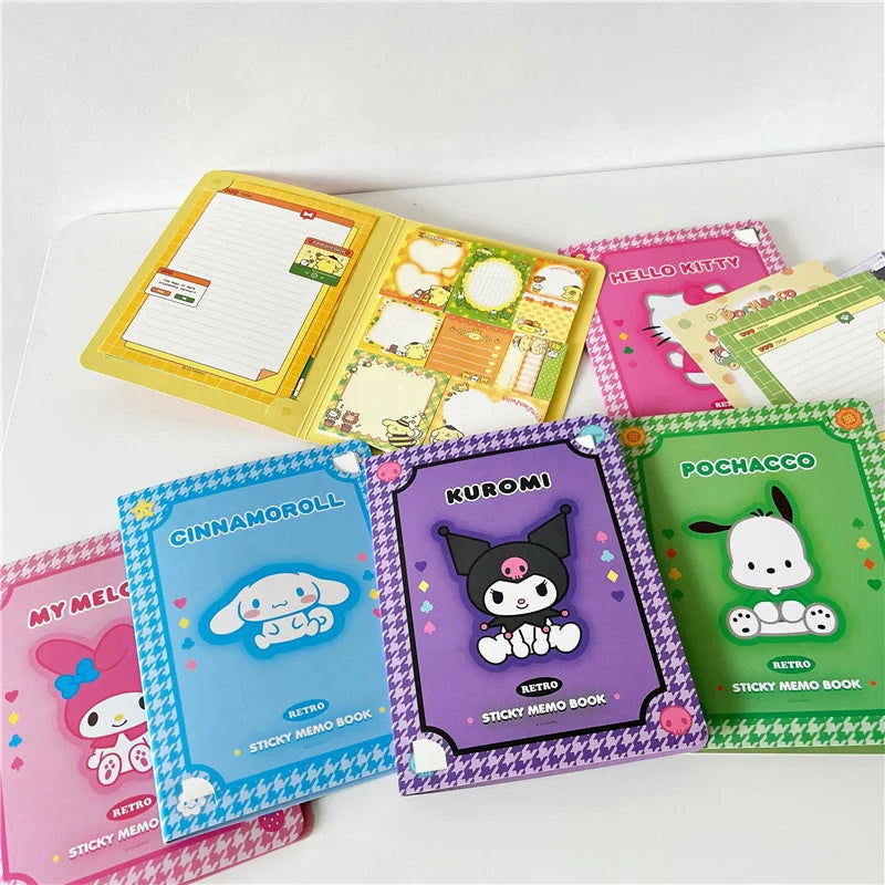Kawaii Cute Sanrioed Convenience Book Mymelody Kuromi Hello kitty Note Book Cute Paste Notepad Stationery Student Stationery - Slobuy