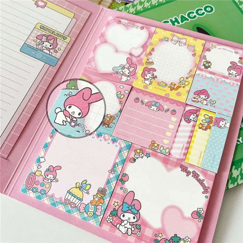 Kawaii Cute Sanrioed Convenience Book Mymelody Kuromi Hello kitty Note Book Cute Paste Notepad Stationery Student Stationery - Slobuy