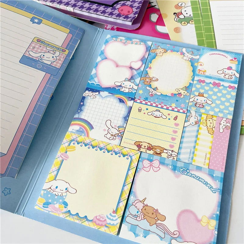Kawaii Cute Sanrioed Convenience Book Mymelody Kuromi Hello kitty Note Book Cute Paste Notepad Stationery Student Stationery - Slobuy