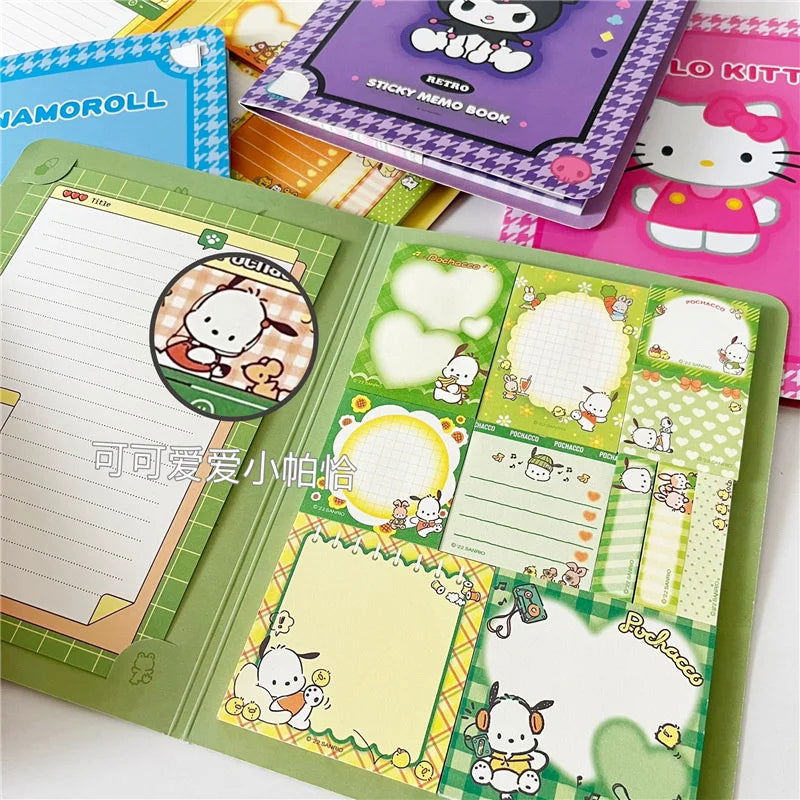 Kawaii Cute Sanrioed Convenience Book Mymelody Kuromi Hello kitty Note Book Cute Paste Notepad Stationery Student Stationery - Slobuy