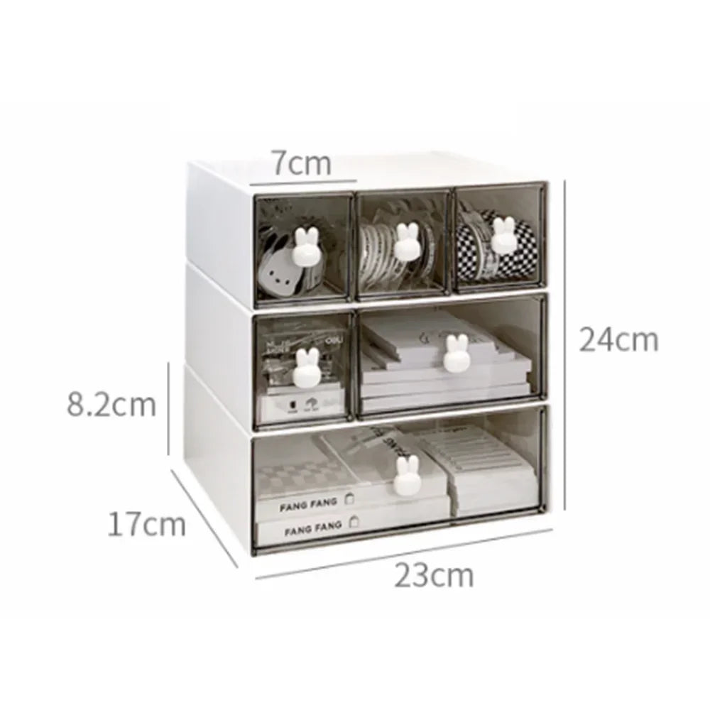 Kawaii Ins Organizer Desktop Drawer Free Combination Storage Box Plastic Hairpin Makeup Cosmetics Desk Storage Organizer Rack - Slobuy
