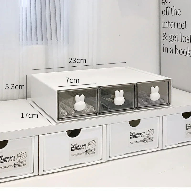 Kawaii Ins Organizer Desktop Drawer Free Combination Storage Box Plastic Hairpin Makeup Cosmetics Desk Storage Organizer Rack - Slobuy