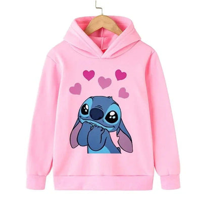 Kawaii Lilo Stitch Hoodie Kids Clothes Girls Clothing Fashion Baby Boys Clothes Autumn Warm Stitch Sweatshirt Children Tops - Slobuy
