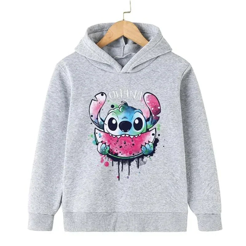 Kawaii Lilo Stitch Hoodie Kids Clothes Girls Clothing Fashion Baby Boys Clothes Autumn Warm Stitch Sweatshirt Children Tops - Slobuy