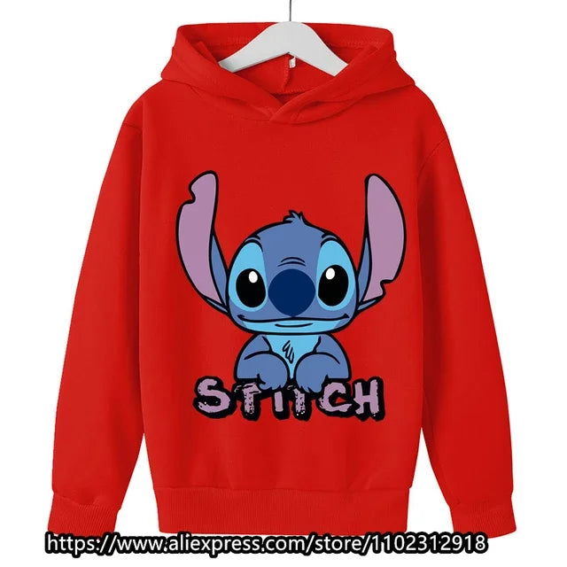 Kawaii Lilo Stitch Hoodie Kids Clothes Girls Clothing Fashion Baby Boys Clothes Autumn Warm Stitch Sweatshirt Children Tops - Slobuy