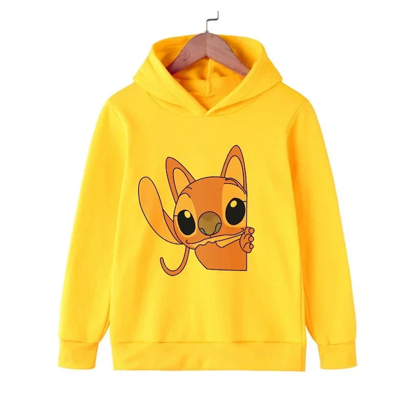 Kawaii Lilo Stitch Hoodie Kids Clothes Girls Clothing Fashion Baby Boys Clothes Autumn Warm Stitch Sweatshirt Children Tops - Slobuy