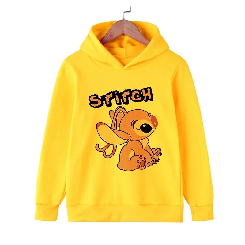Kawaii Lilo Stitch Hoodie Kids Clothes Girls Clothing Fashion Baby Boys Clothes Autumn Warm Stitch Sweatshirt Children Tops - Slobuy
