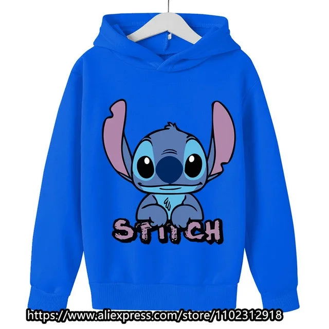 Kawaii Lilo Stitch Hoodie Kids Clothes Girls Clothing Fashion Baby Boys Clothes Autumn Warm Stitch Sweatshirt Children Tops - Slobuy