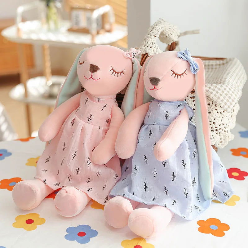 Kawaii Long Ear Rabbit Plush Toys Baby Sleep Comfort Dolls Stuffed Soft Animal Toys Lovely Rabbit for Children Girls 35CM - Slobuy