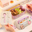 Kawaii Portable Lunch Box For Girls School Kids Plastic Picnic Bento Box Microwave Food Box With Compartments Storage Containers - Slobuy