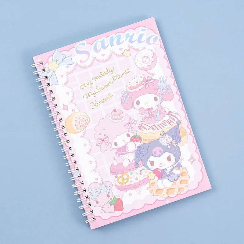 Kawaii Sanrio Kuromi Coil Notebook A5 Notebook Exercise Book Girls Cute Stationery Cinnamoroll Learning Stationery Notepad Diary - Slobuy
