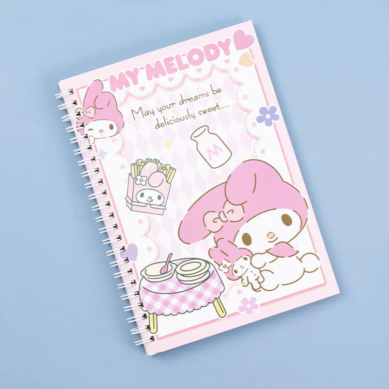 Kawaii Sanrio Kuromi Coil Notebook A5 Notebook Exercise Book Girls Cute Stationery Cinnamoroll Learning Stationery Notepad Diary - Slobuy