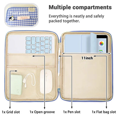 Kawaii Tablet Sleeve Bag 7.9-12.9 inch Handbag Case For iPad Pro Samsung Xiaomi Sleeve Bag Cover Shockproof Pouch Multi Pockets - Slobuy