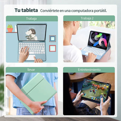 Keyboard Case For Samsung Galaxy Tab A9+ 11 A8 10.5 S6 Lite 10.4 S9 11 S7 S9 FE S7 S8 S9 Plus 12.4 S8 S9 Ultra 14.6 - Slobuy