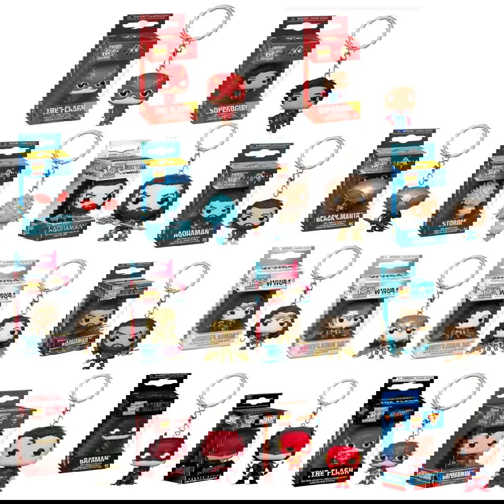 Keychain DC Wonder Woman Superman the Flash Aquaman Arrow Daredevil Cyborg Batman POP Action Figure Collection Toys - Slobuy